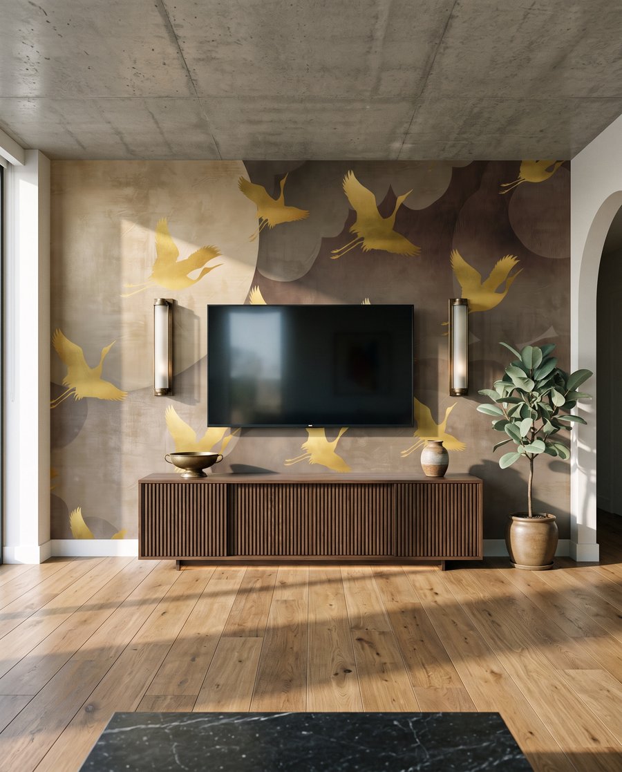 Gouden vogels rond maanlicht — interieur 3