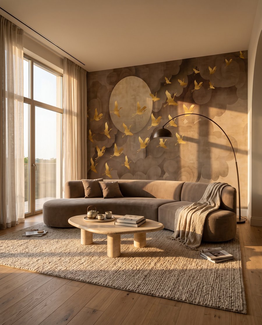Gouden vogels rond maanlicht — interieur 5