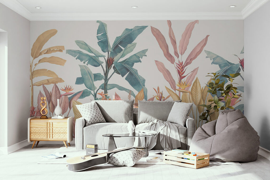 Tropentuin in warme pasteltinten — interieur 3