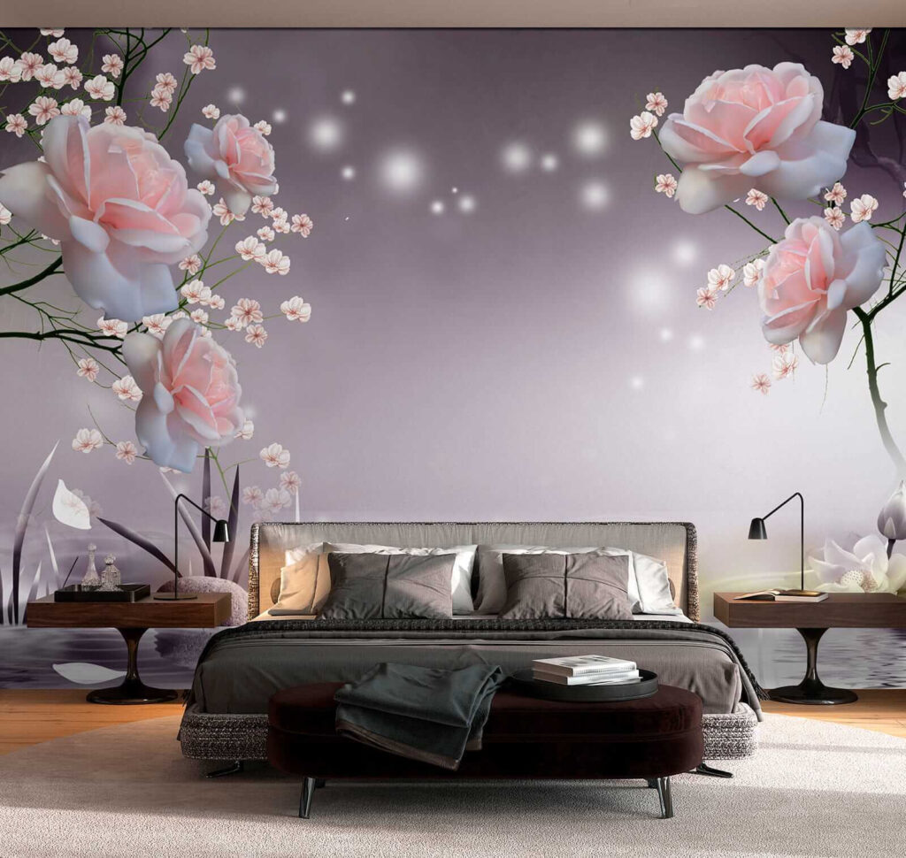 Roze bloesem bij water — interieur 2