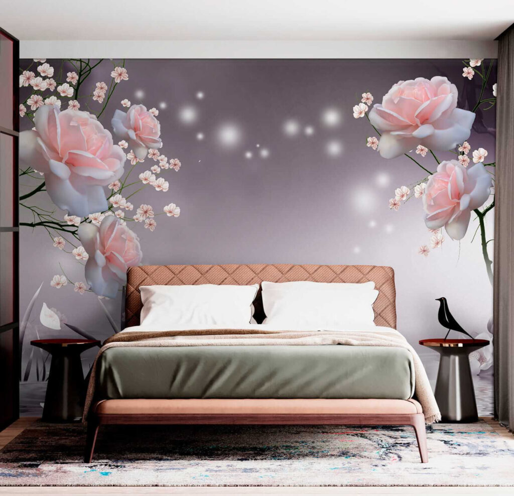 Roze bloesem bij water — interieur 3