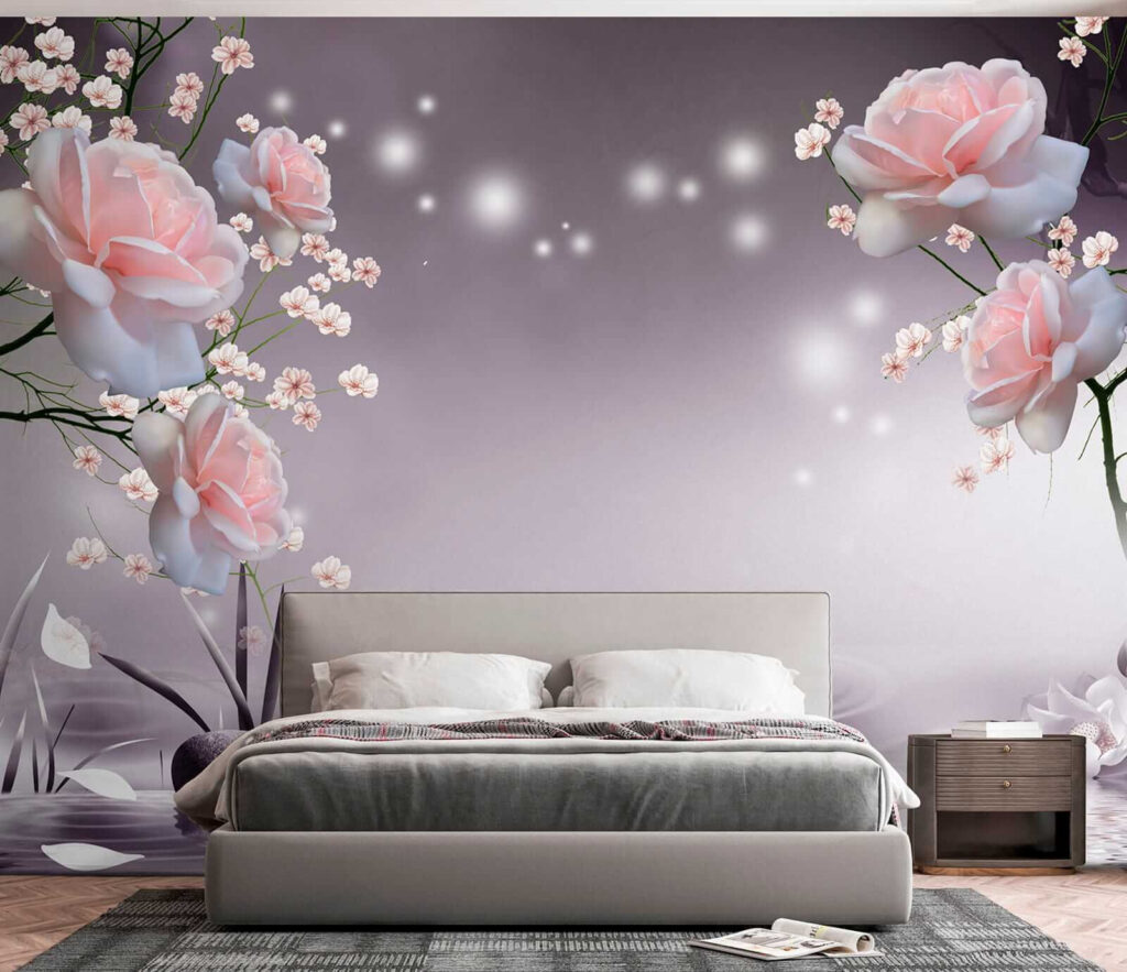 Roze bloesem bij water — interieur 4
