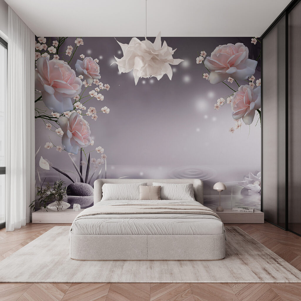 Roze bloesem bij water — interieur 10