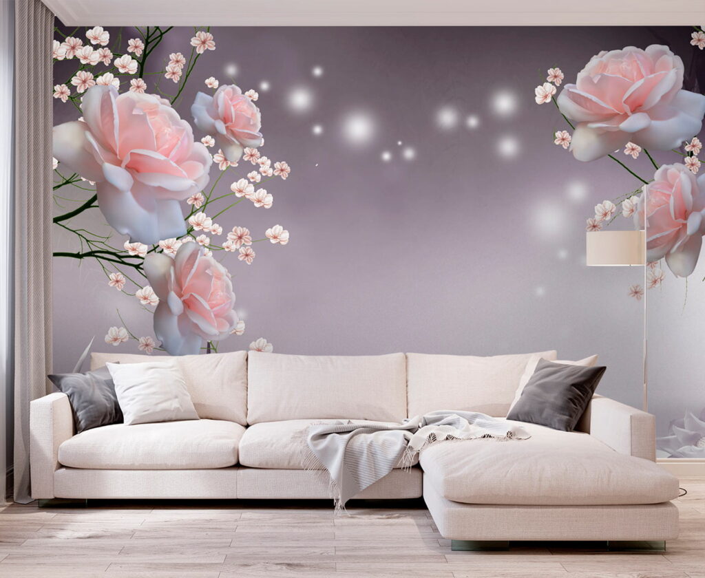 Roze bloesem bij water — interieur 5