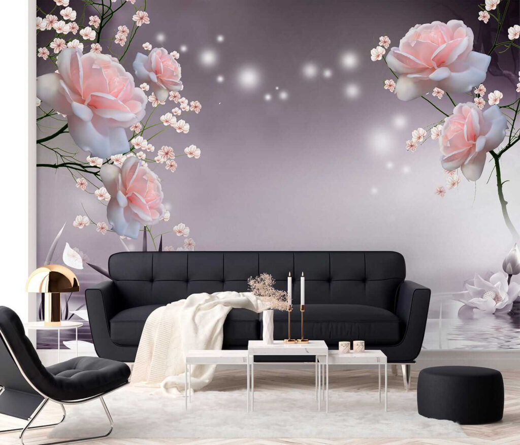 Roze bloesem bij water — interieur 8