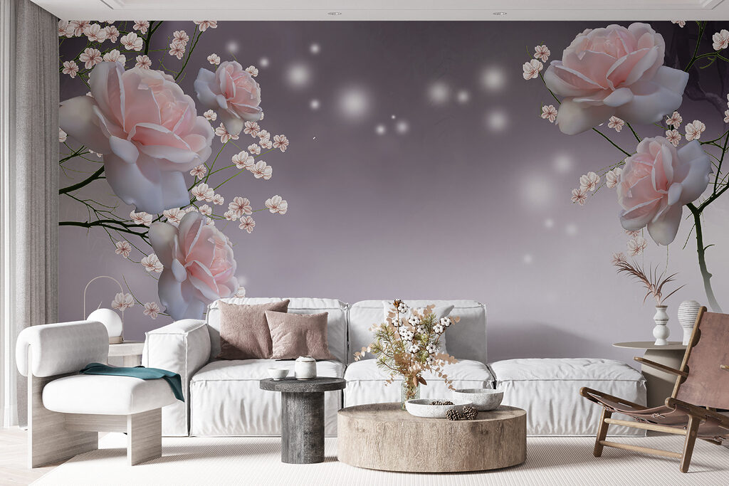 Roze bloesem bij water — interieur 11