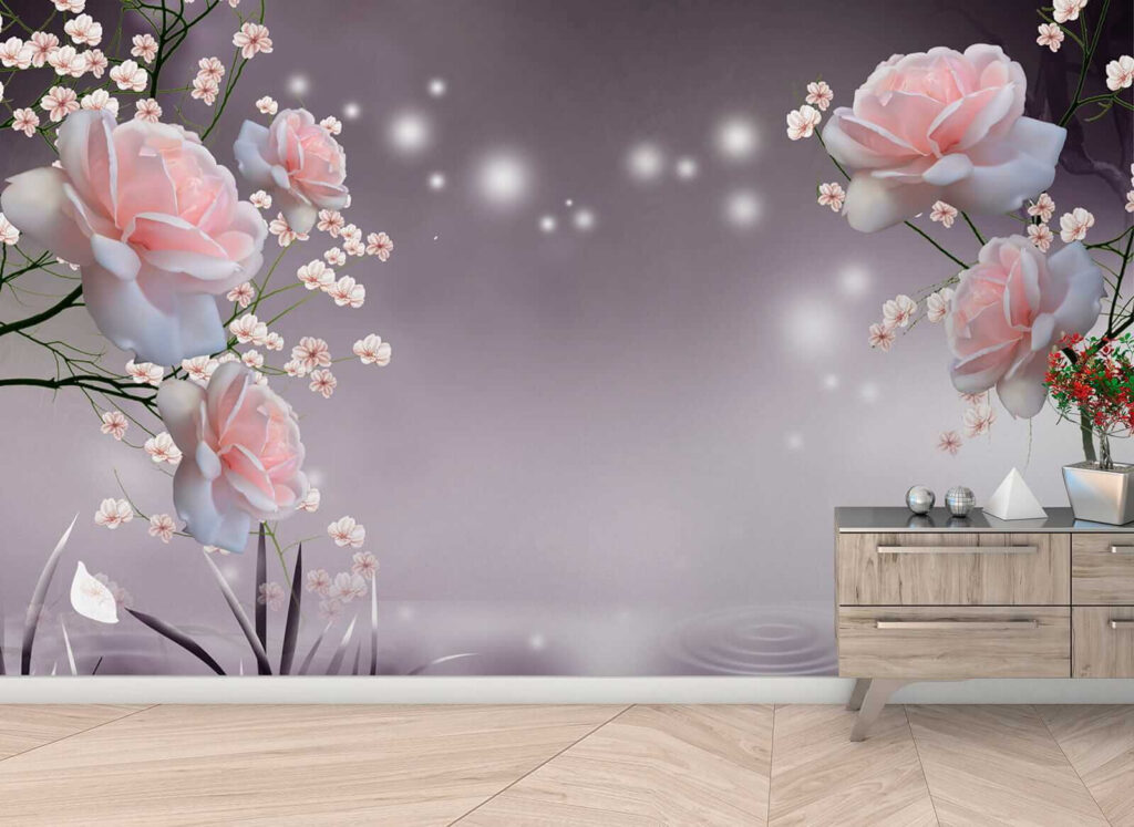 Roze bloesem bij water — interieur 9
