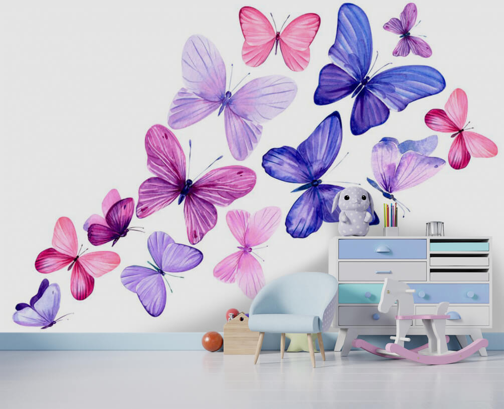 Groep vlinders vliegend — interieur 1