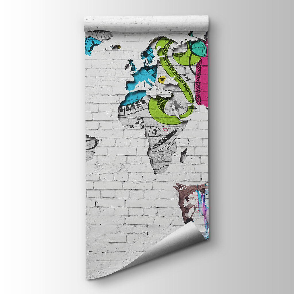 Wereldkaart in straatkunst — productweergave