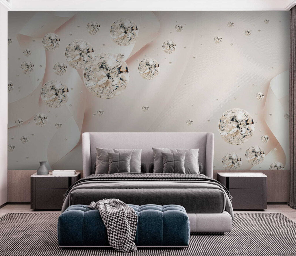 Fonkelende bollen tussen roomplooien — interieur 5