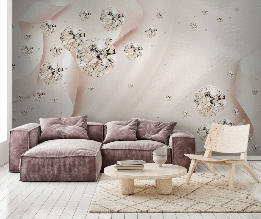 Fonkelende bollen tussen roomplooien — interieur 6