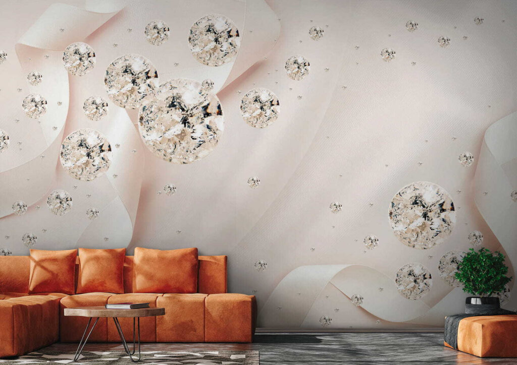 Fonkelende bollen tussen roomplooien — interieur 8