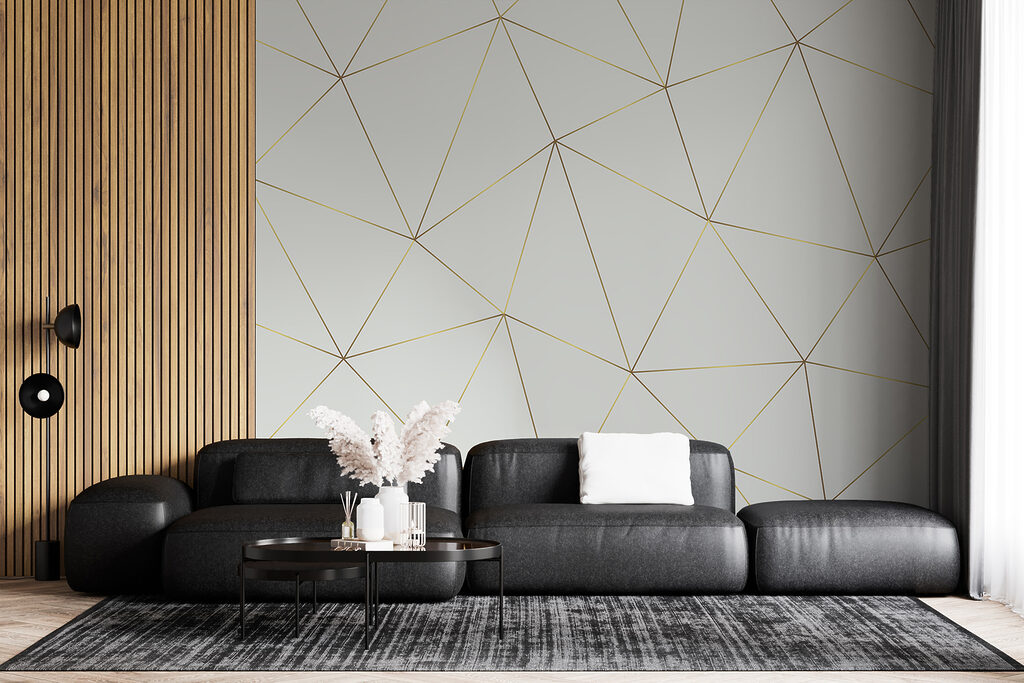 Fijne driehoeken op wit — interieur 3