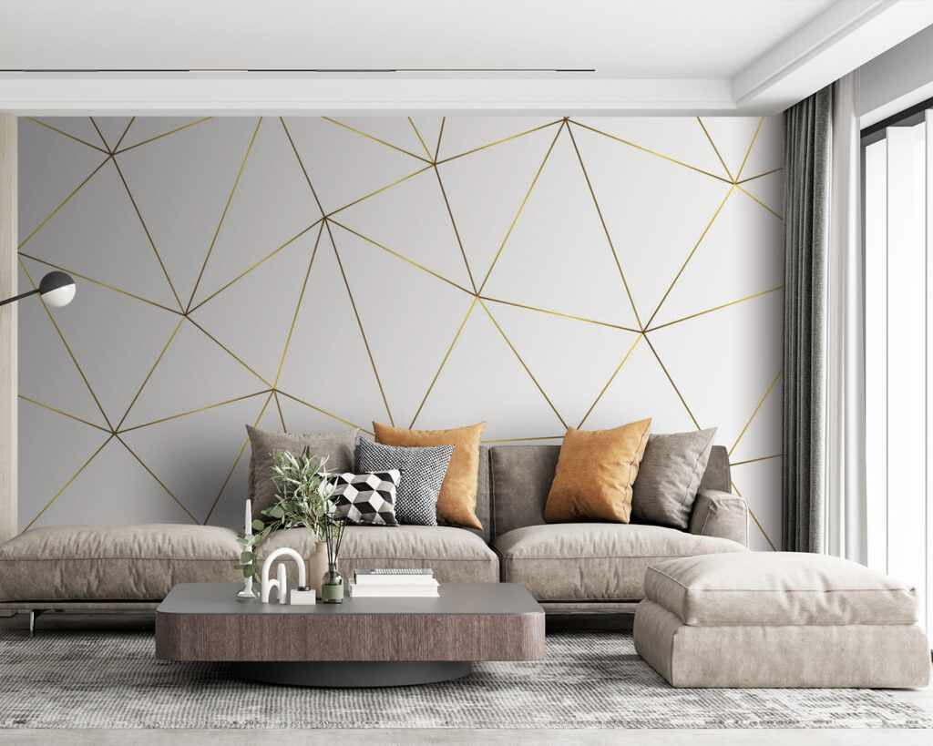 Fijne driehoeken op wit — interieur 1