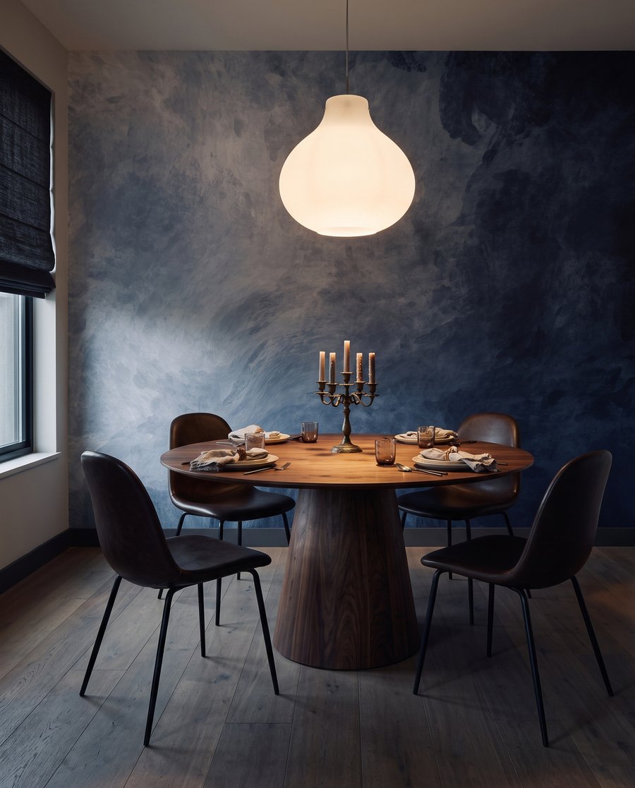 Blauw vervaagt naar wit in een interieur