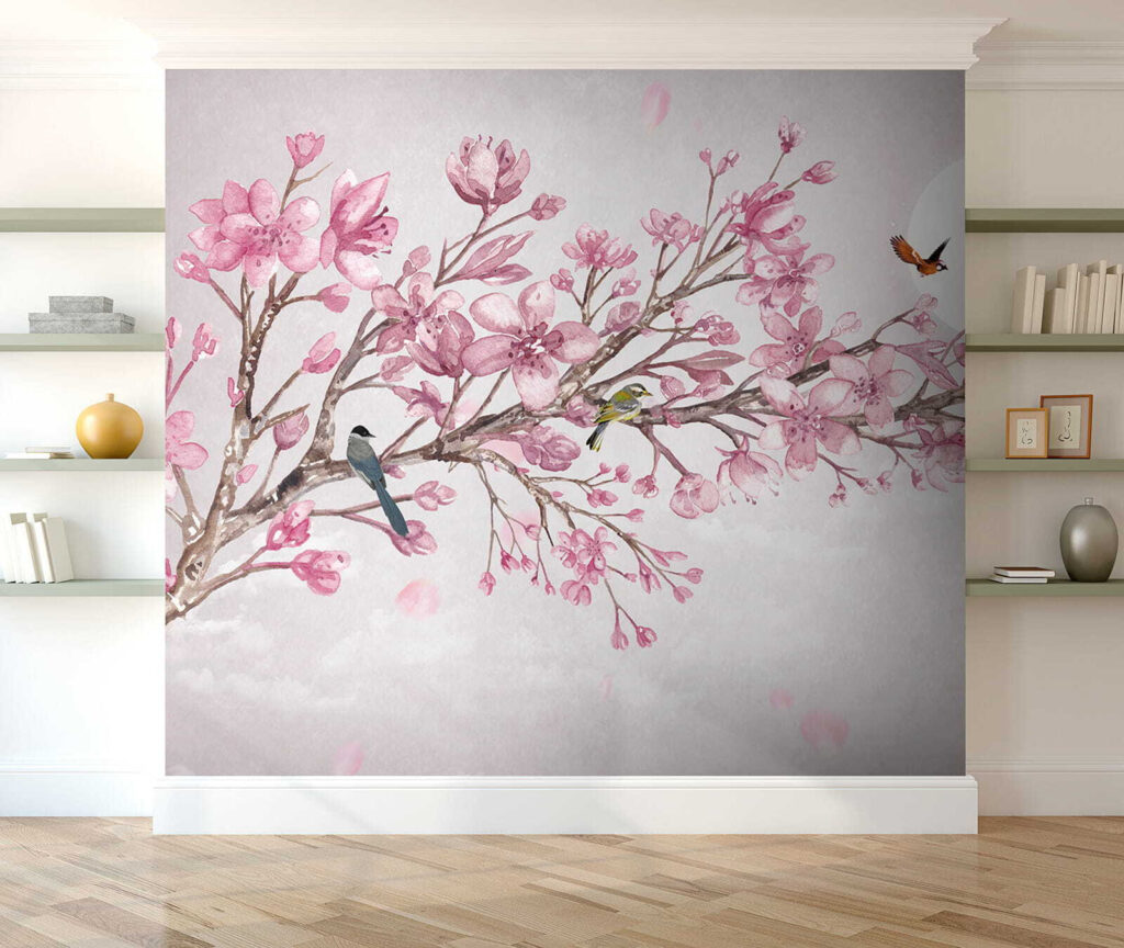 Vogels op bloesemtak, maanlicht — interieur 7