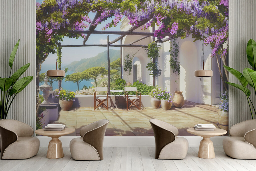 Onder de bloeiende pergola — interieur 2