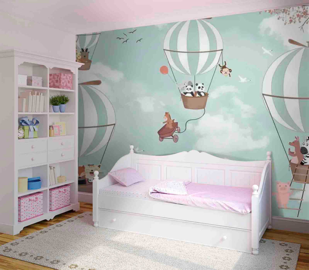 Panda's aan luchtballonnen — interieur 1
