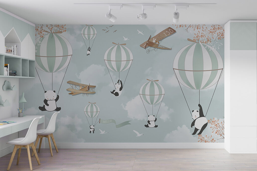Panda's aan luchtballonnen — interieur 4