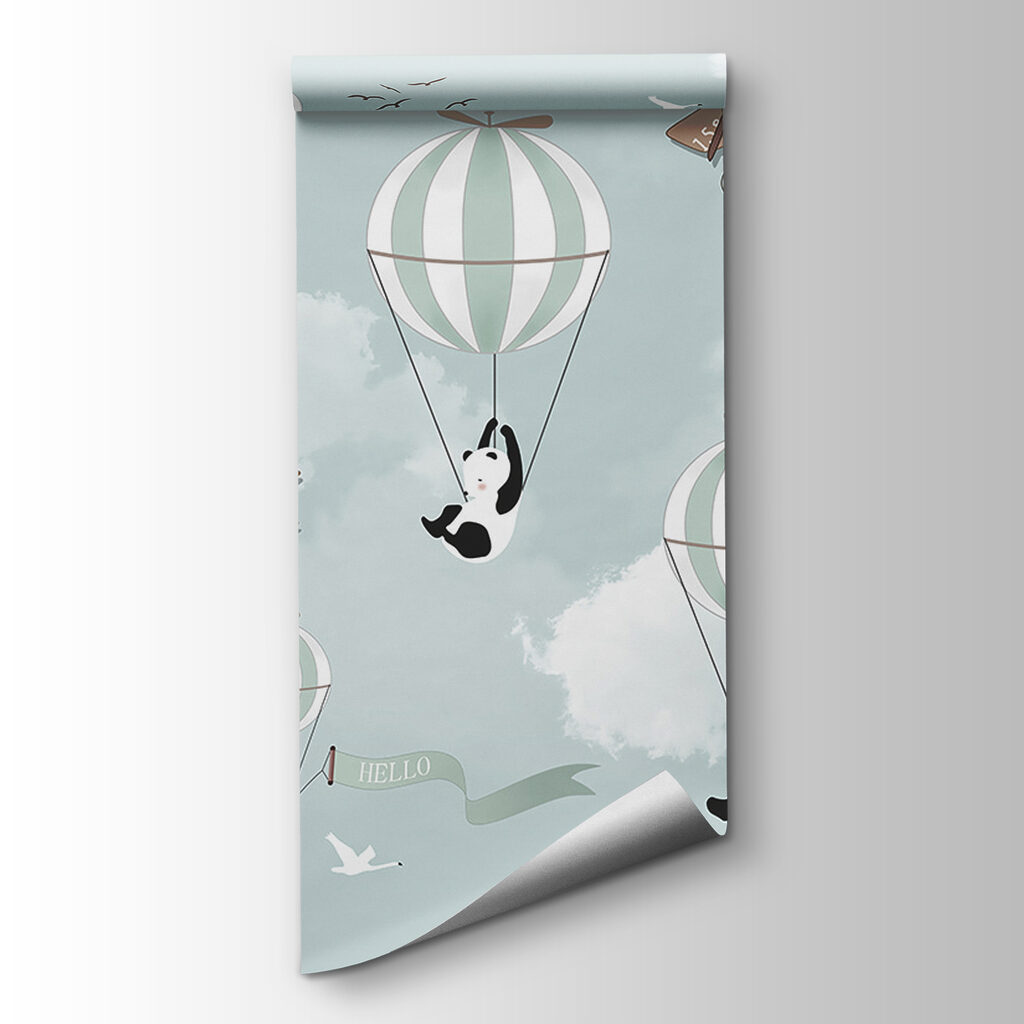 Panda's aan luchtballonnen — productweergave