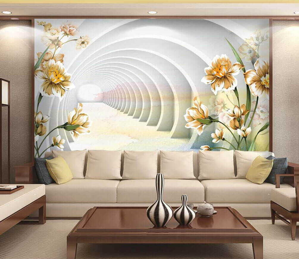 Bloemen bij een boogtunnel — interieur 1
