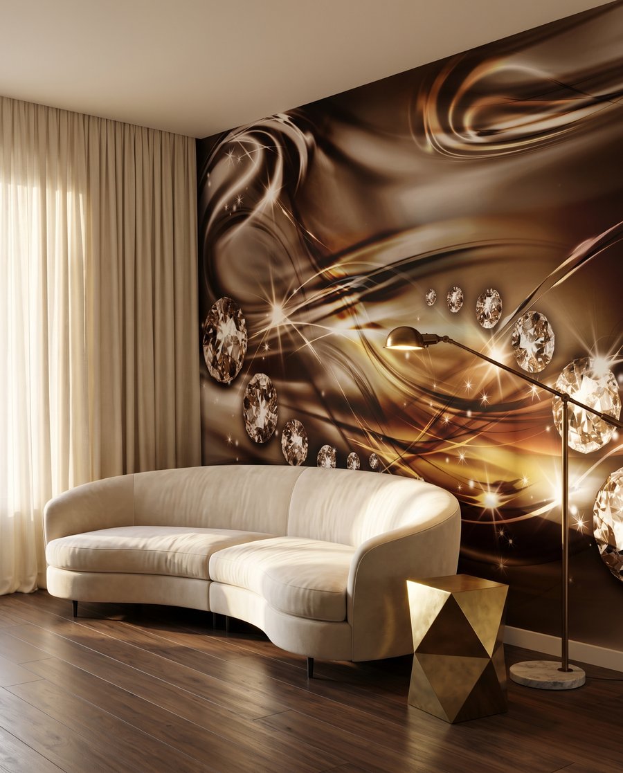 Glinstering in bruine golven in een interieur