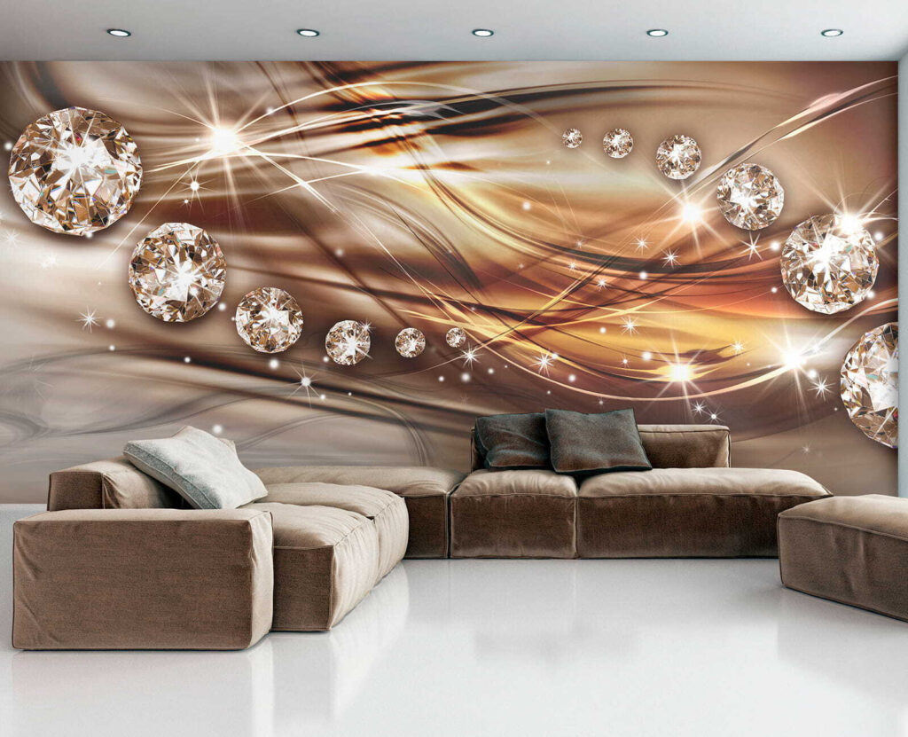 Elegante patronen met sprankelende elementen in een interieur