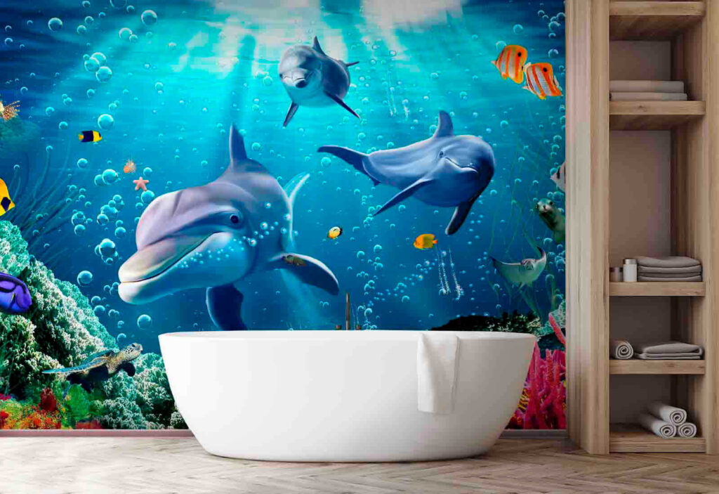 Dolfijnen onder stralend waterlicht — interieur 3