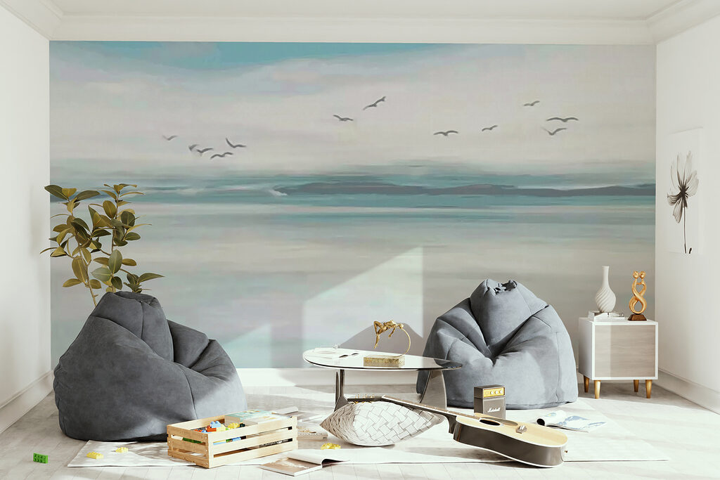 Vogels boven bleke zeestreken — interieur 3