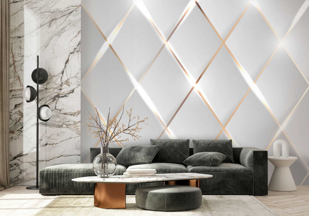 Lichte ruiten met randglans — interieur 6