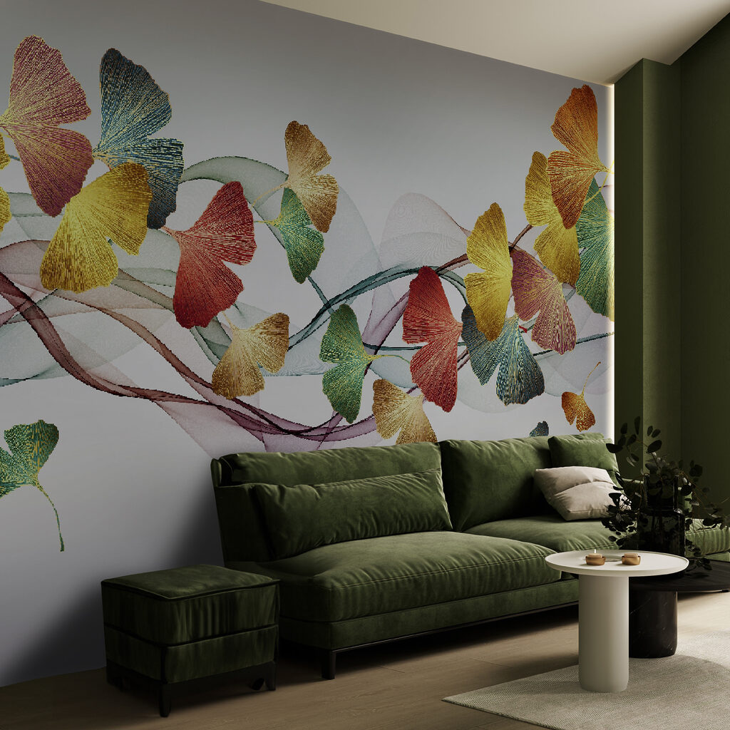 Kleurrijke bladeren en swirls — interieur 2