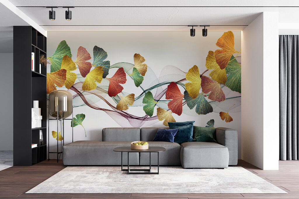 Kleurrijke bladeren en swirls — interieur 3