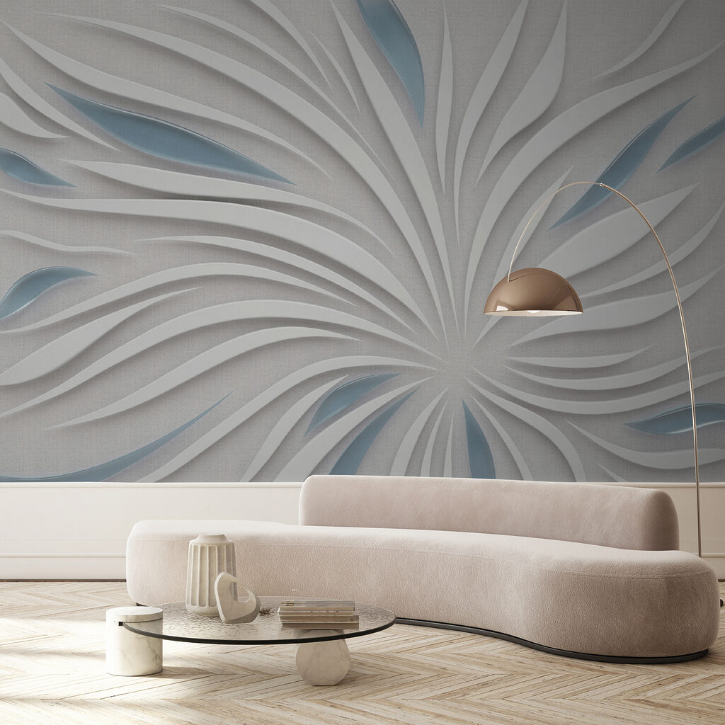 Witte bladstralen met schaduwen — interieur 3