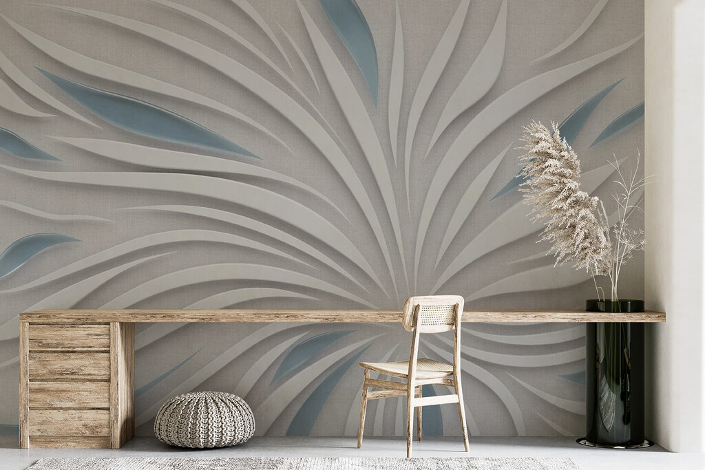Witte bladstralen met schaduwen — interieur 2