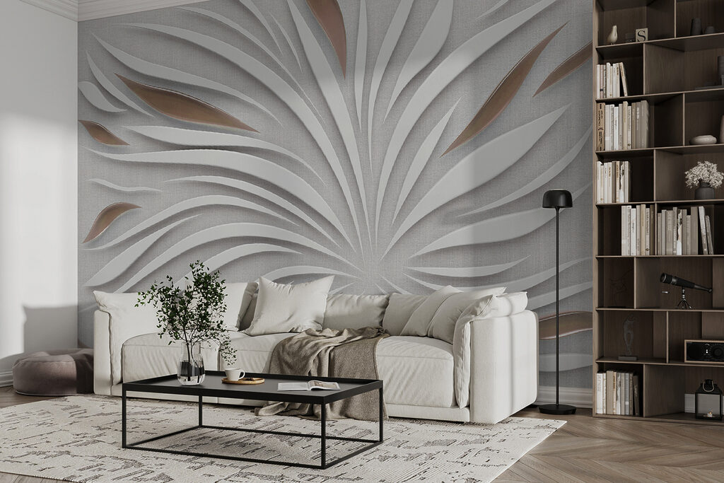 Witte bladstralen met schaduwen — interieur 2