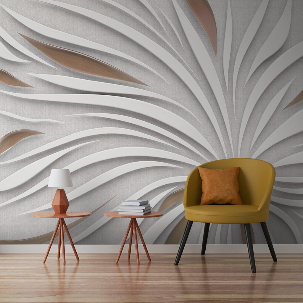 Witte bladstralen met schaduwen — interieur 1
