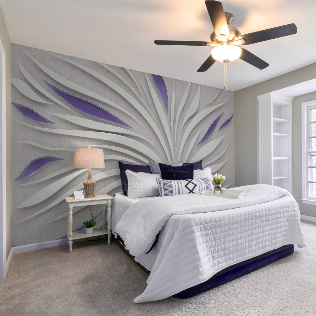 Witte bladstralen met schaduwen — interieur 2