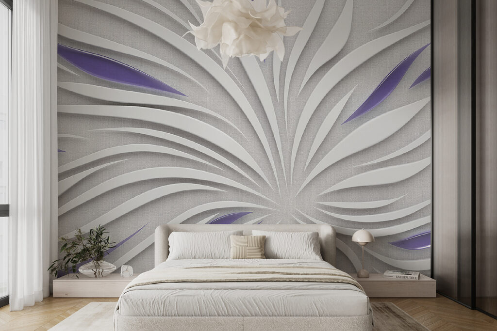 Witte bladstralen met schaduwen — interieur 3