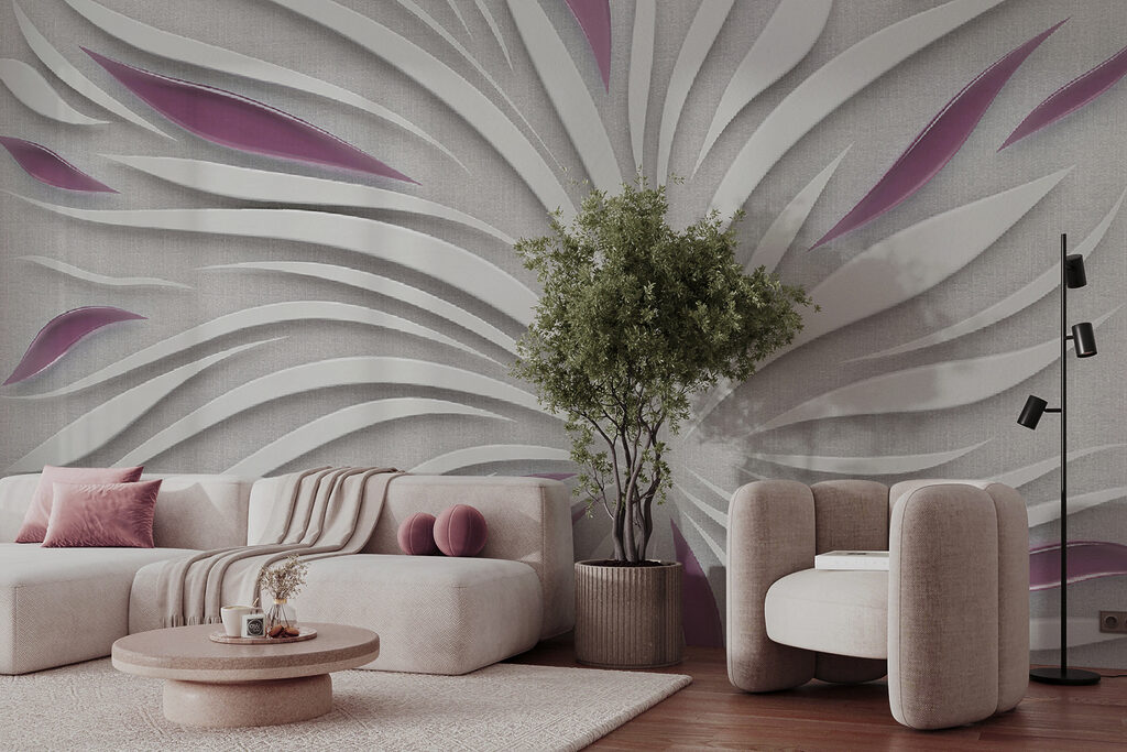 Witte bladstralen met schaduwen — interieur 3