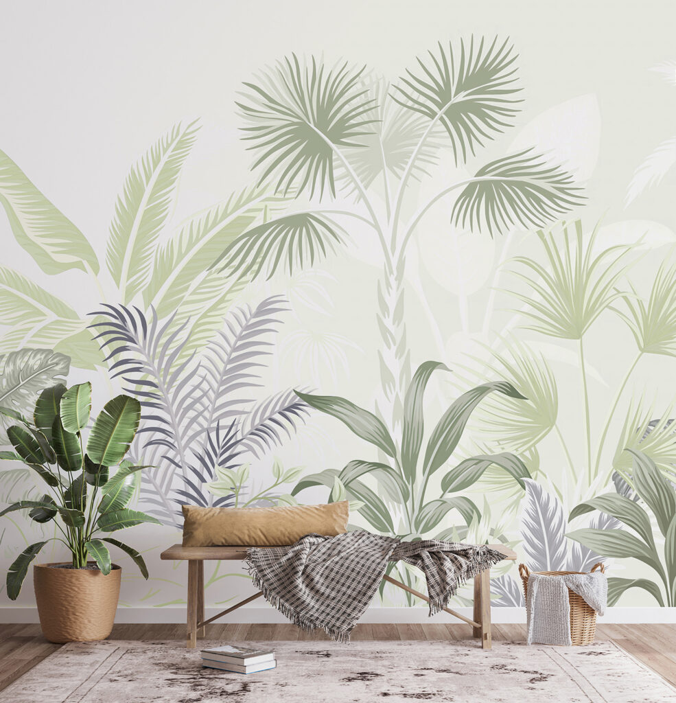 Tropentuin met open bladnerven — interieur 1