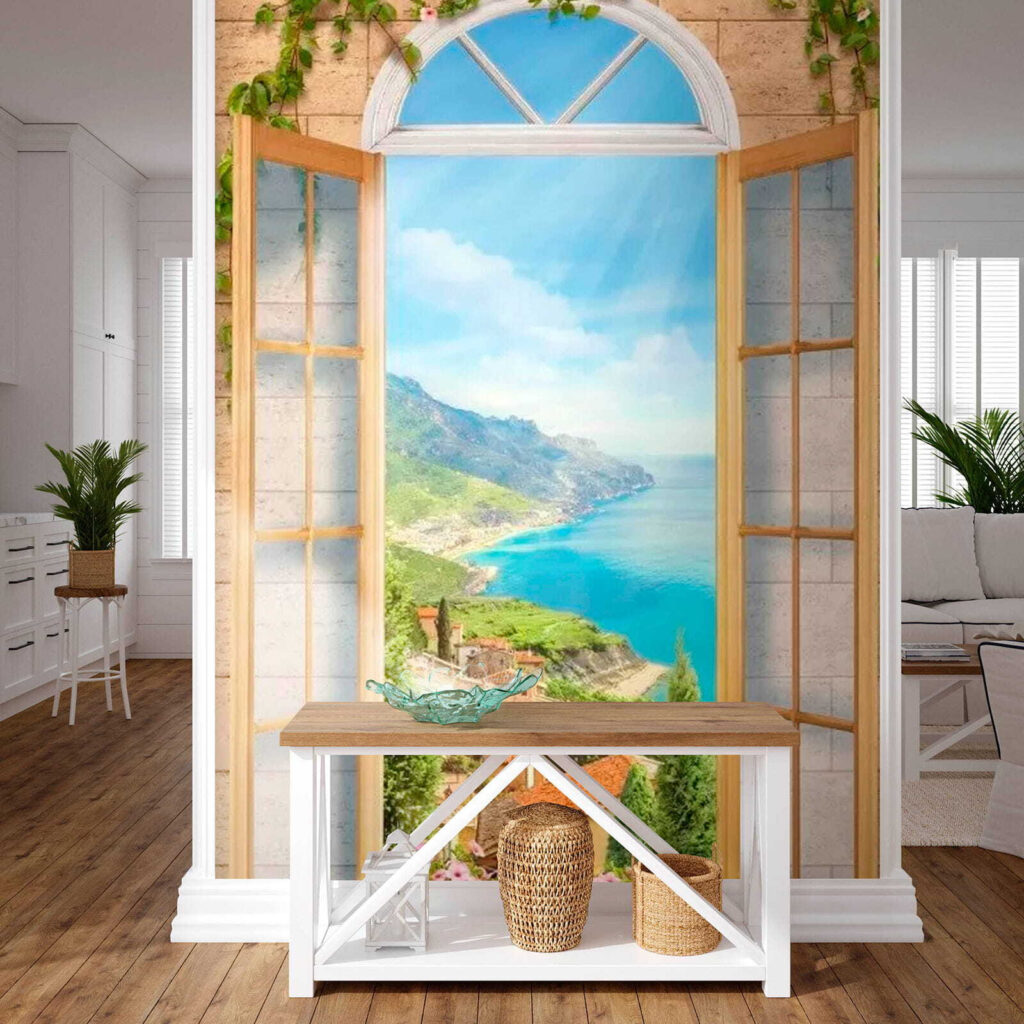 Bergmeer door een boograam — interieur 3