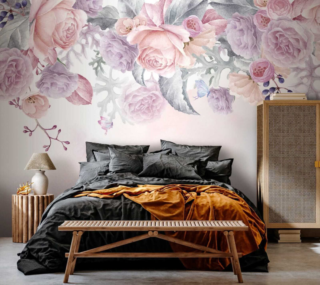 Rozen langs roze verfnevel — interieur 2