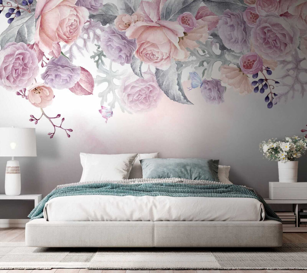 Rozen langs roze verfnevel — interieur 3