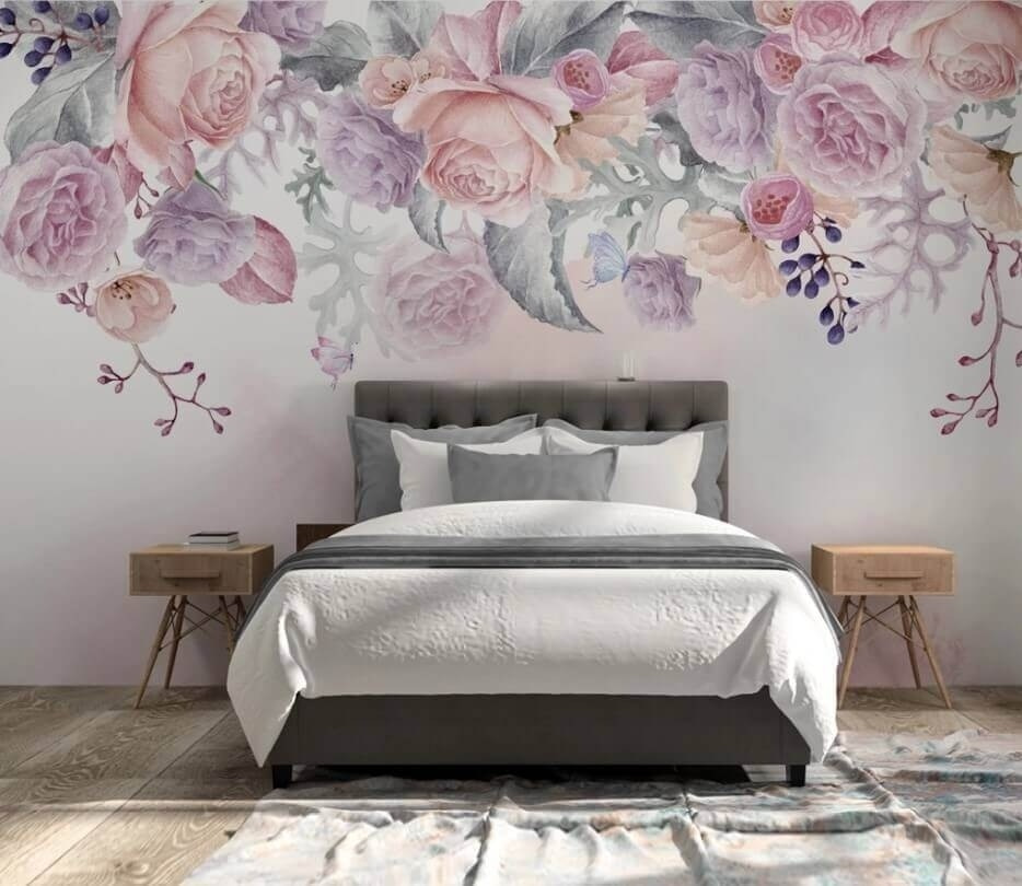 Rozen langs roze verfnevel — interieur 1