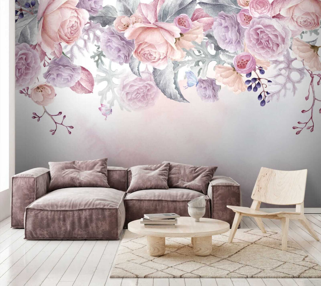Rozen langs roze verfnevel — interieur 4
