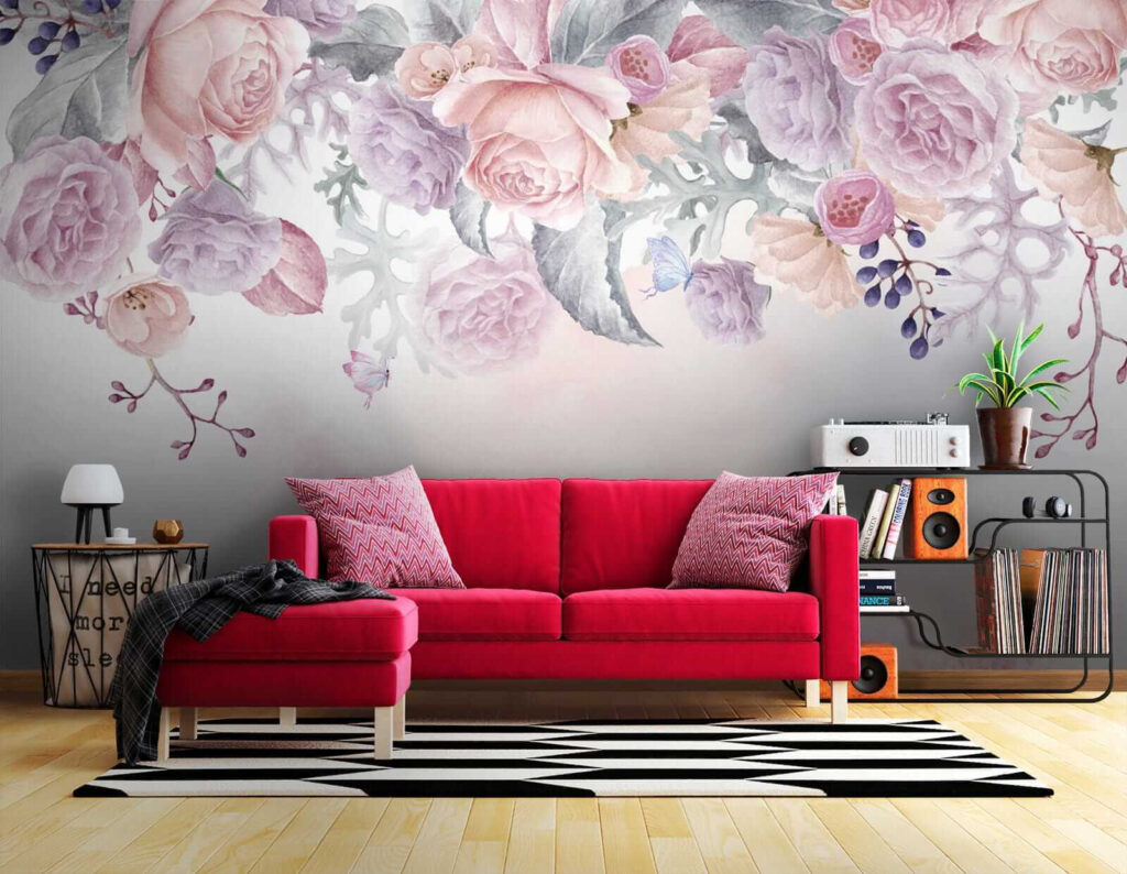 Rozen langs roze verfnevel — interieur 5