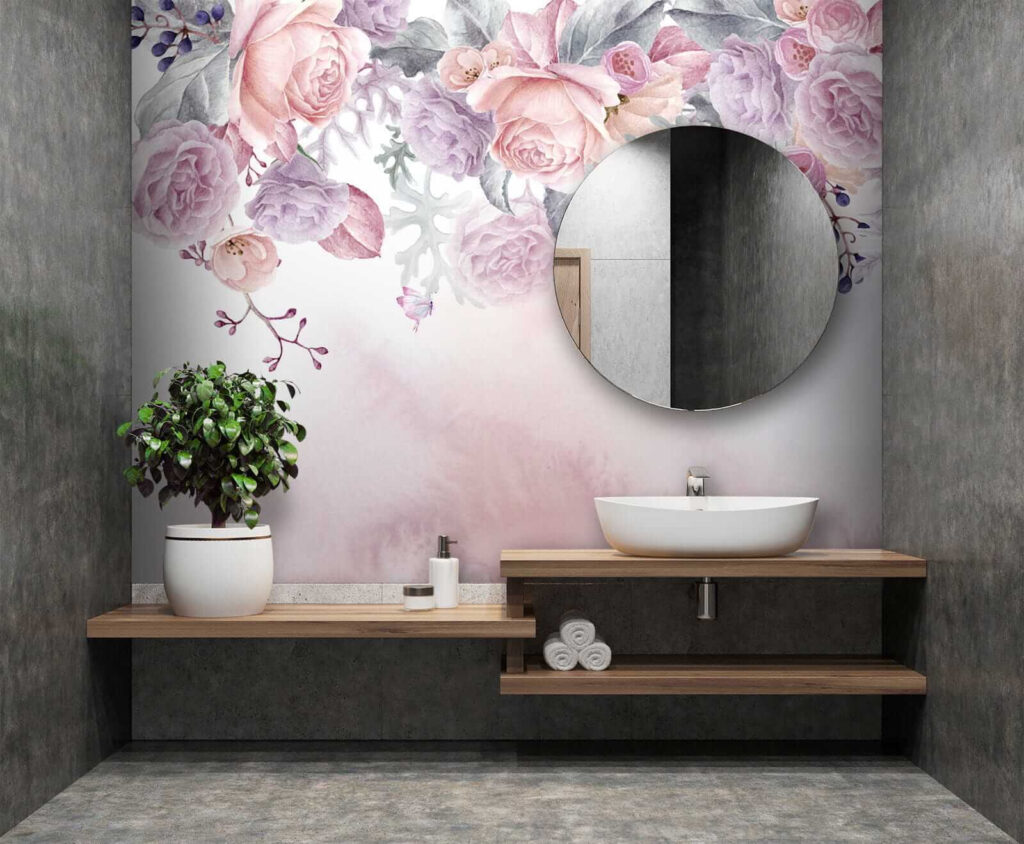 Rozen langs roze verfnevel — interieur 9