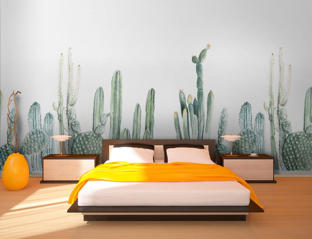 Groep cactussen op witte achtergrond — interieur 2