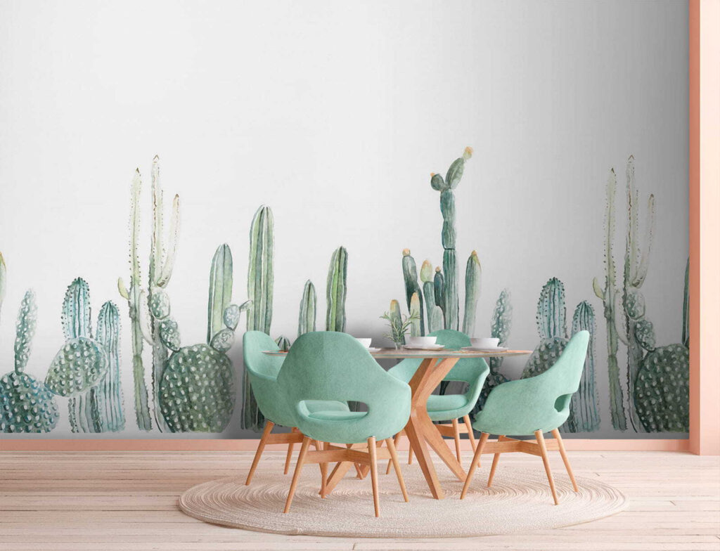 Groep cactussen op witte achtergrond — interieur 10