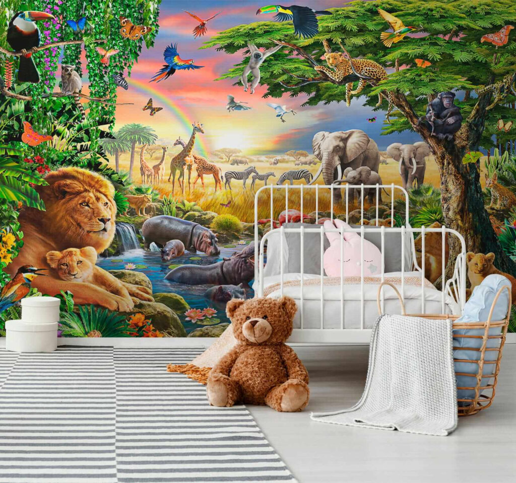 Dieren rond een junglepoel — interieur 2